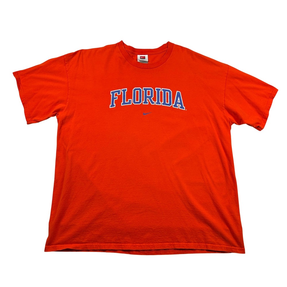 Vtg Nike Florida Gators T-Shirt Mens XXL Team Orange Center Swoosh NCAA Y2K 90s